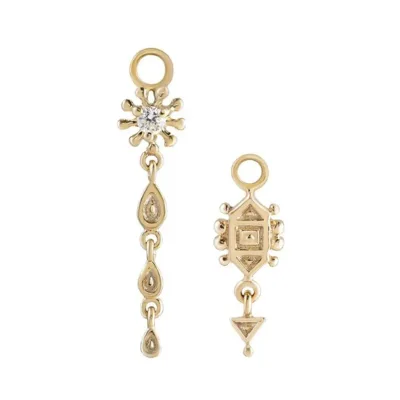 Gemnel  Vintage Jewelry 925 Sterling Silver Embossed Design Charm for Earring