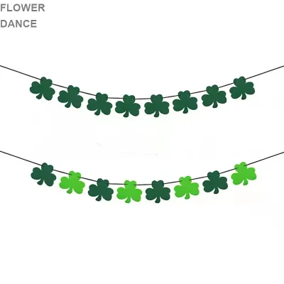 8.2FT Felt Shamrock Clover Garland Banner St. Patrick 's Day Banner Decorations Irish Party Supplies St. Patrick's Day