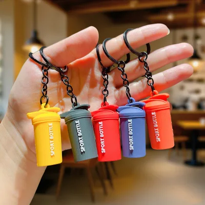 Fitness Style Fashion Bag Hanging Accessories Soft Pvc Keychain Mini Barbell Dumbbell Piece Pendant Kettlebell Gym Keychains