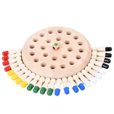 Early Educational Montessori Toy Colorful Wooden Memory Match Stick Chess Game Interactive Stick Memory Match Interactive Game