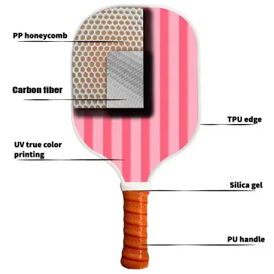 Factory Custom Pickleball Paddle USAPA Certified  Graphite Carbon Fiber Glass Fiber PP Honeycomb Core Pickleball Paddle