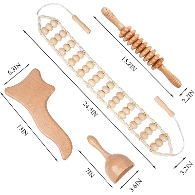 Custom Wooden Therapy Massage Belt Body Sandalwood Plug-In Infrared Physiotherapy Massager Stress Relief