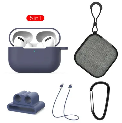 5 in 1 Set Silicone Full Protection Bag Strap Earphone Charging Box Case for Airpods 1 2 3 Pro 2