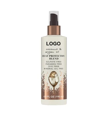 Private Label Coconut Argan Oil Healthy Shine Refreshing Extreme Hair Heat Protection Spray