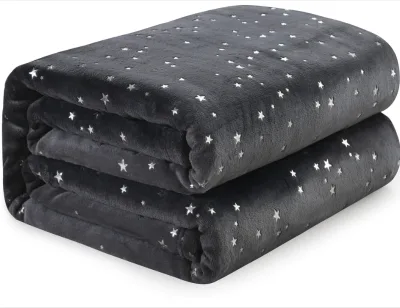 Blanket Fluffy Ultra Soft Fleece Starry Foil Blanket All Season Microfiber for Bed Girls Women