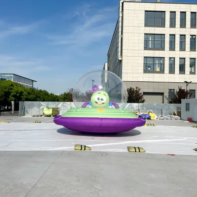 Inflatable Alien Cartoon Character Air Balloon LED Lighting Advertising Inflatable UFO for Outdoor Advertising