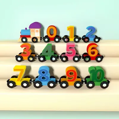 Cross-border Magnetic Digital Little Train Wooden Letter Building Blocks Educational Early Learning Toy 4-6Y 50kGmm