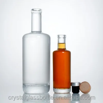 Custom Print Glass Bottles Glass Bottles for Liquor Empty Alcohol Glass Bottle with Multiple Stopper Options for Wine Brandy