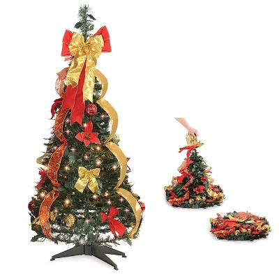 122cm Christmas Tree Fully High Quality Artificial Green PVC Folding Christmas Tree With Plastic Stand for Festival Celebration