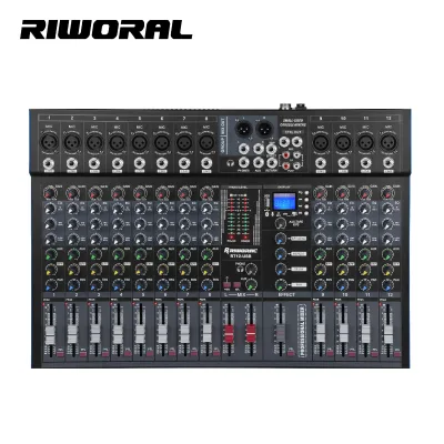RT-12 Professional 8-Track 8 Channel DJ Controller Digital Audio Mixer 48V Metal Bluetooth Included Sound Equipment