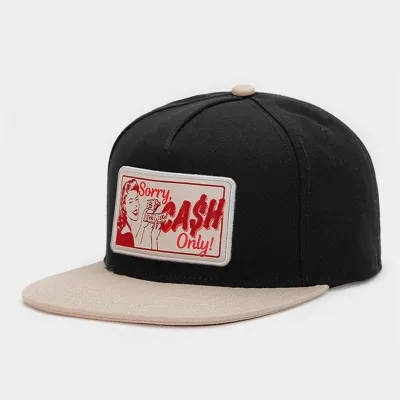 OEM Custom Unisex High Quality Black Polyester Snapback Hat Unisex Fashionable Cotton Sports Outdoor Activities Hip Hop