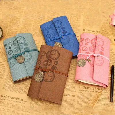 Mini Notebook Genuine Leather, Traveler's Notebook Travel Diary Retro Journal Vintage Handmade Cowhide Gift Traveler Notepad/