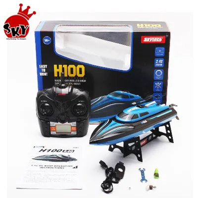 Skytech H100 High Speed Boat RC 2.4GHz 4 Channel 25km/h Racing Remote Control Boat with LCD Screen for Sale
