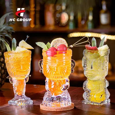 Creative Hawaiian Style Bar Tiki Glasses 450ML Party Beer Whiskey Cup Drinking Cocktail Tiki Glass