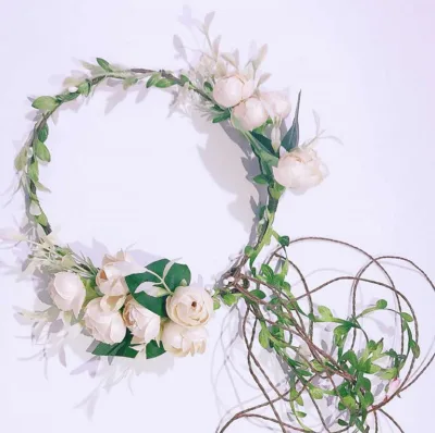 Crown Long Vines Flower Headband Garland  Festival Photo Props Flower Hair Accessories