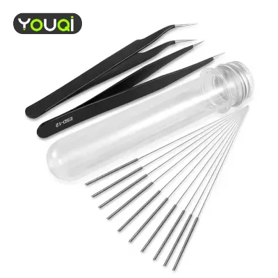 YouQi 3D Printer Nozzle Cleaning Kit  Needles and Tweezers Tool Kit Stainless Steel Nozzle Cleaning Tool Kit