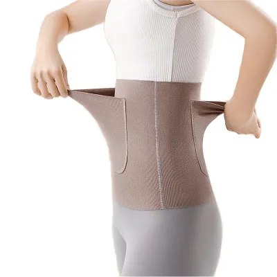 Adjustable Thin Warm Stomach Waist Support Double Pocket Breathable Belt for Women