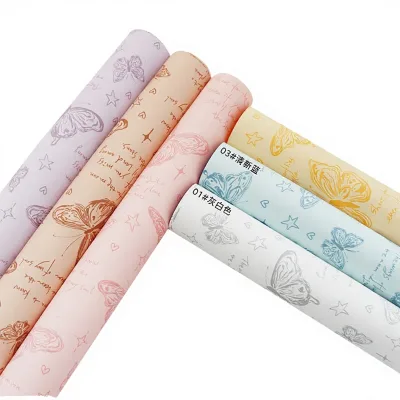 Vintage Butterfly Flower Gift Packaging Craft Paper Moisture Proof Disposable Recyclable Handmade Single Sided Starch Coated
