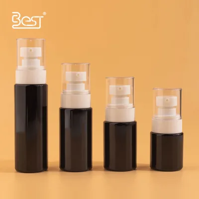 Hot Sale 20ml 30ml 40ml 60ml Natural Black Glass Lotion Pump Bottle