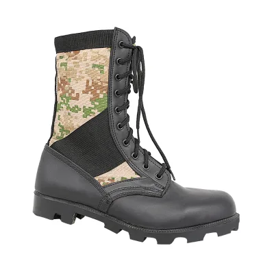Doublesafe Black Molded Sole Lightweight Outdoor Boots Desert Boots Botas Tactico De Cuero Tactical Leather Boots with Heel Men