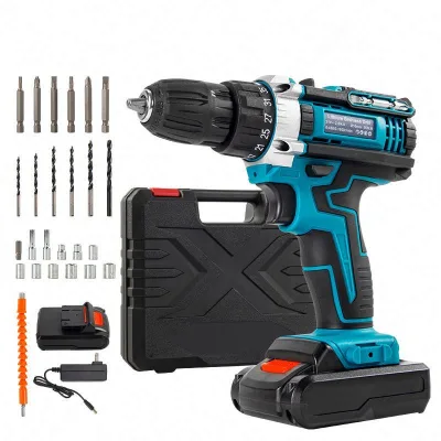 ANDUUK Two-Speed Cordless Electric Power Tools 21V Three Function Impact Drill Brush Battery Impact Drill Electric Screwdriver