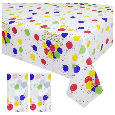 Waterproof Disposable Plastic Tablecloths LDPE & Peva Material for Picnics Happy Birthday Parties and Events