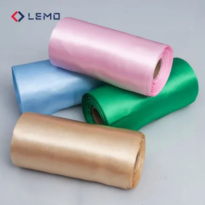 15cm Double Face Satin Wedding Chair Back Multicolor Decorative Ribbon for Gift Packaging with Bow