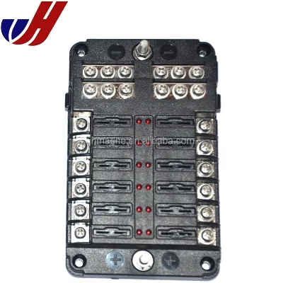 12 Way Blade Fuse Box / Bus Bar With Cover - Marine Kit Car Boat 12V 24V