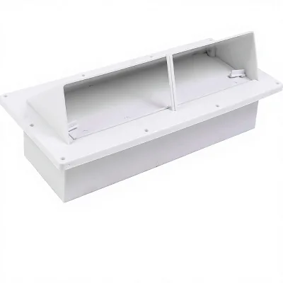 RV Range Hood Exhaust Vent Cover Rectangular White Screen Damper for Motorhome Trailer Roof Includes 10Pcs Screws