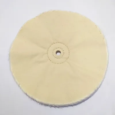White 10inch Medium Hardness Loose Muslin Cotton Cloth Buffing Wheels 40/60 Layers OEM/ OBM Frankfurt Shape