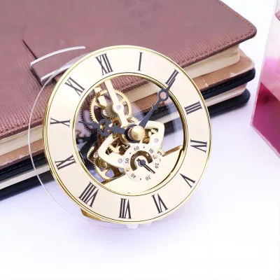 KFOUR K126-AT(short Stand) Transparent Skeleton Clock Insert Quartz Clock Movement Mechanism with Short Stand