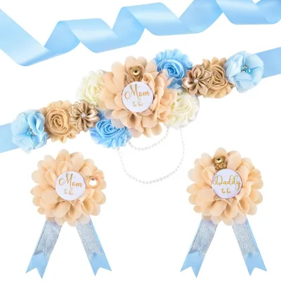 Baby Shower Mother to Be Flower Belt Mom to Be Corsage Badge Decoration Props