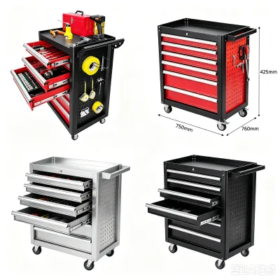 OEM Sheet Metal 3-Tier Rolling Tool Cart,Space-Saving Workshop Utility Trolleywith Storage for Garage & Workshop