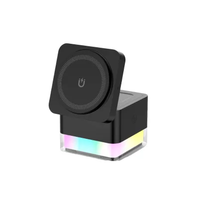 2025 4-in-1 Magic Cube Charger Simple Fast Charging 3-in-1 Magnetic RGB Light Cylindrical Wireless Charge Station Plastic