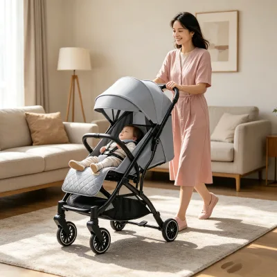JXB Ultralight Minimalist Portable Baby Pram Can Sit and Lie with Five Point Safe Belt