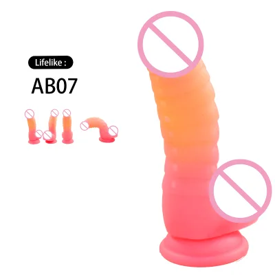 7 Inch Colorful Fantasy Silicone G-Spot Dildo with Strong Suction Cup Ribbed Studded Soft Design Hands Free Sex Toy