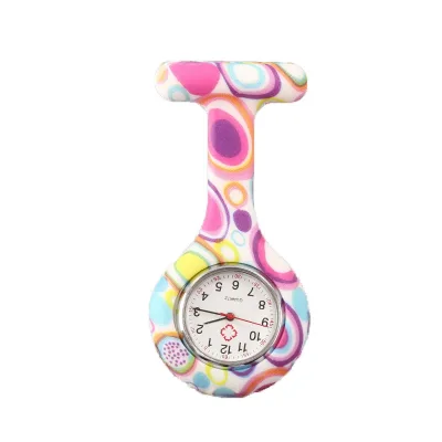 Factory Wholesale Colorful Silicone Quartz Movement Nurse's Watches with Plastic Band Gift for Nurses