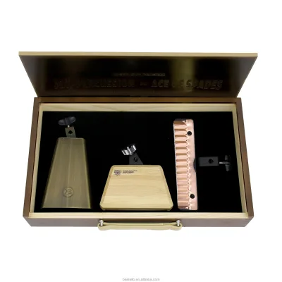 Fast Shipping Percussion Instrument Solid Wood Block Portable Metal Cowbell Special Effect Cymbal for Drum Set in Stock