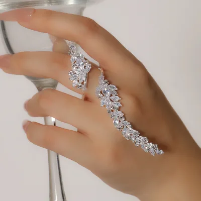 Open Zircon Ring Adjustable Full Diamond Ring European and American Fashion Rings