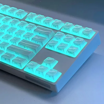 136 Keys Jelly Crystal Transparent Keycaps PC Material OEM Outline Suitable for DIY Mechanical Keyboard