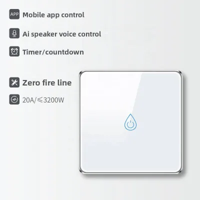 Tuya WiFi Smart Water Heater Switch 20A 3200W Touch Control Zero-fire Wire Timer Voice Control