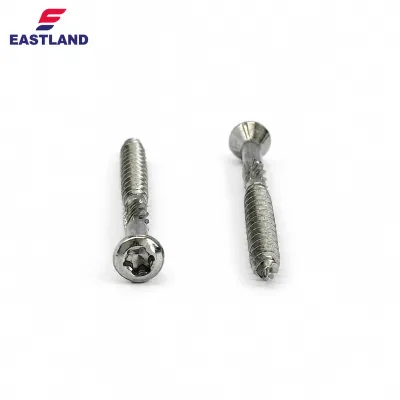 Torx Raised Countersunk Partial Thread Wood Screw with Cutting Ribs for Timber