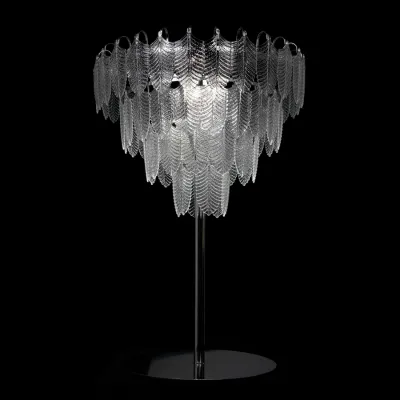 Elegant New Design Large Metal With Acrylic Blade-Shaped Clear Wedding Decoration Tall Acrylic LED Table Centerpiece Ornament