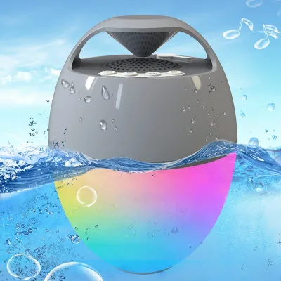 Top Sale Portable Wireless Bluetooth Speaker with IP68 Waterproof, RGB Light Flash Show for Bedside Shower,hot Tub