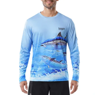 OEM Custom High Quality Printed Breathable Sports Fishing Shirts Long Sleeve Clothing Mens