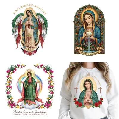 Preppy Faith Mary Did You Know Mexican Bible Verse Virgin Mary Iron on DTF Heat Transfers Stickers Ready to Press for Textiles