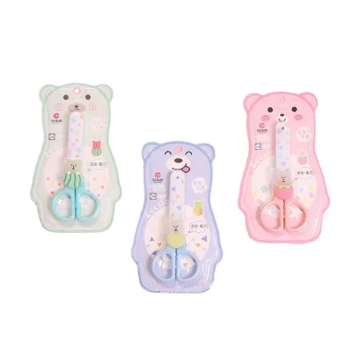 Cute Cartoon Scissors Creative Safety Scissors with Protective Case for Cut Paper Craft Student Scrapbook Stationery Scissors