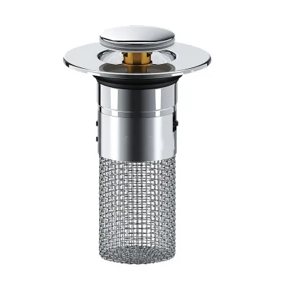 High Quality New Style Sink Plug Basin Universal Bounce Core Wash Basin Filter Anti Blocking Press Drain Filter for Bathroom
