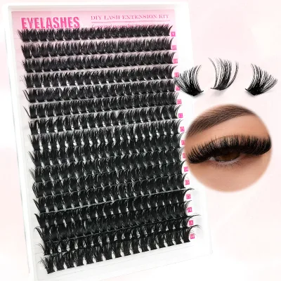 Wholesale Individual DIY Eyelash At Home Set Thick 80D Heat Bonded Fluffy Cluster Lashes Natural Private Label Lash Clusters