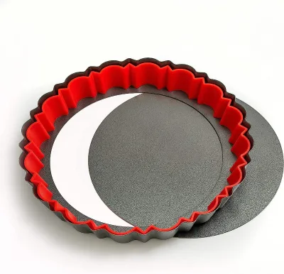 Wholesale Metal Carbon Steel Removable Bottom Nonstick Crust-Shaper Ring Eco-Friendly Products Pie Pans
